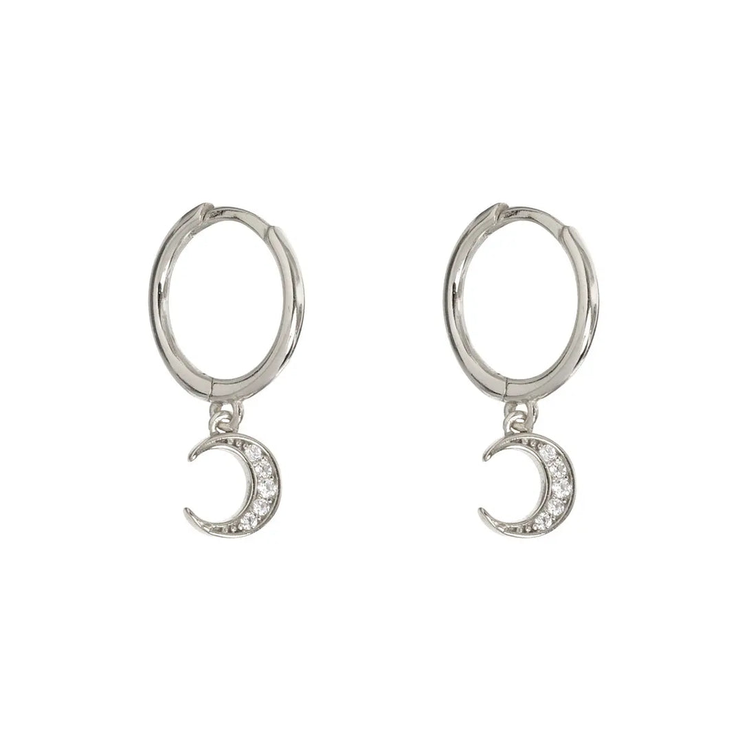 Moon hoop earrings