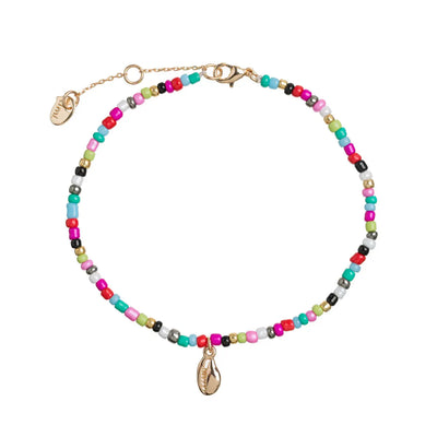 Cowrie Shell and beads anklet Gold