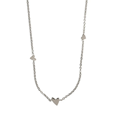 3 small hearts necklace Silver