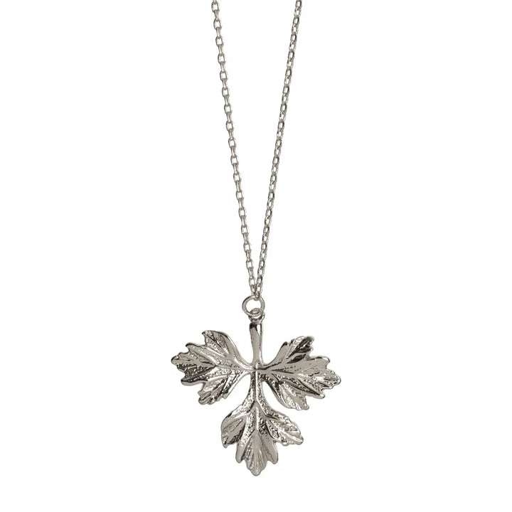 Large leaf necklace Silver