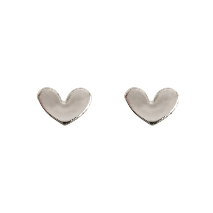 petite heart stud earring Silver