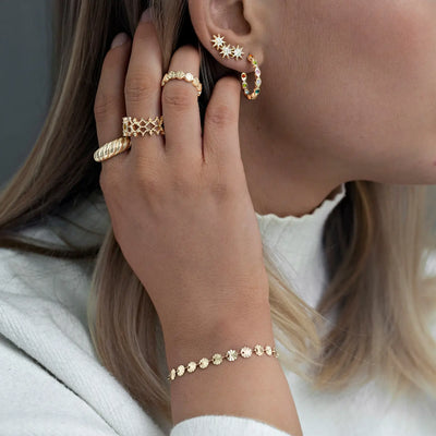 Bracciale piatto sole lucido