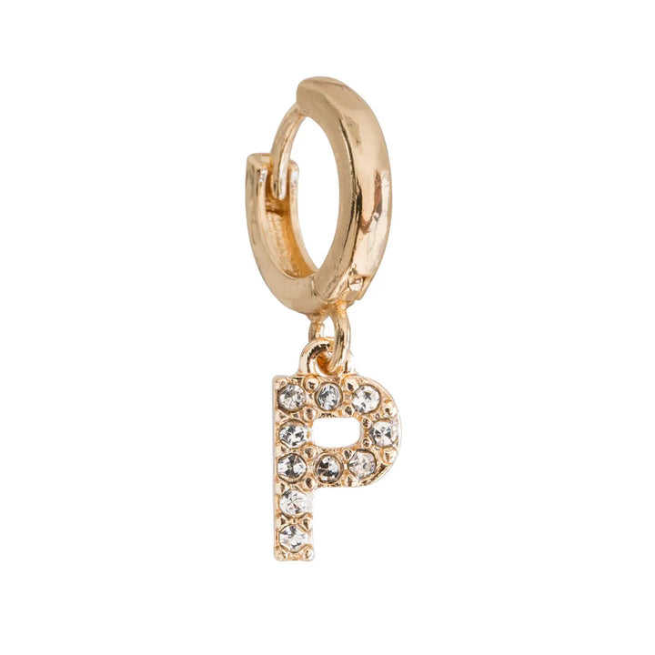 Crystal letter hoop P