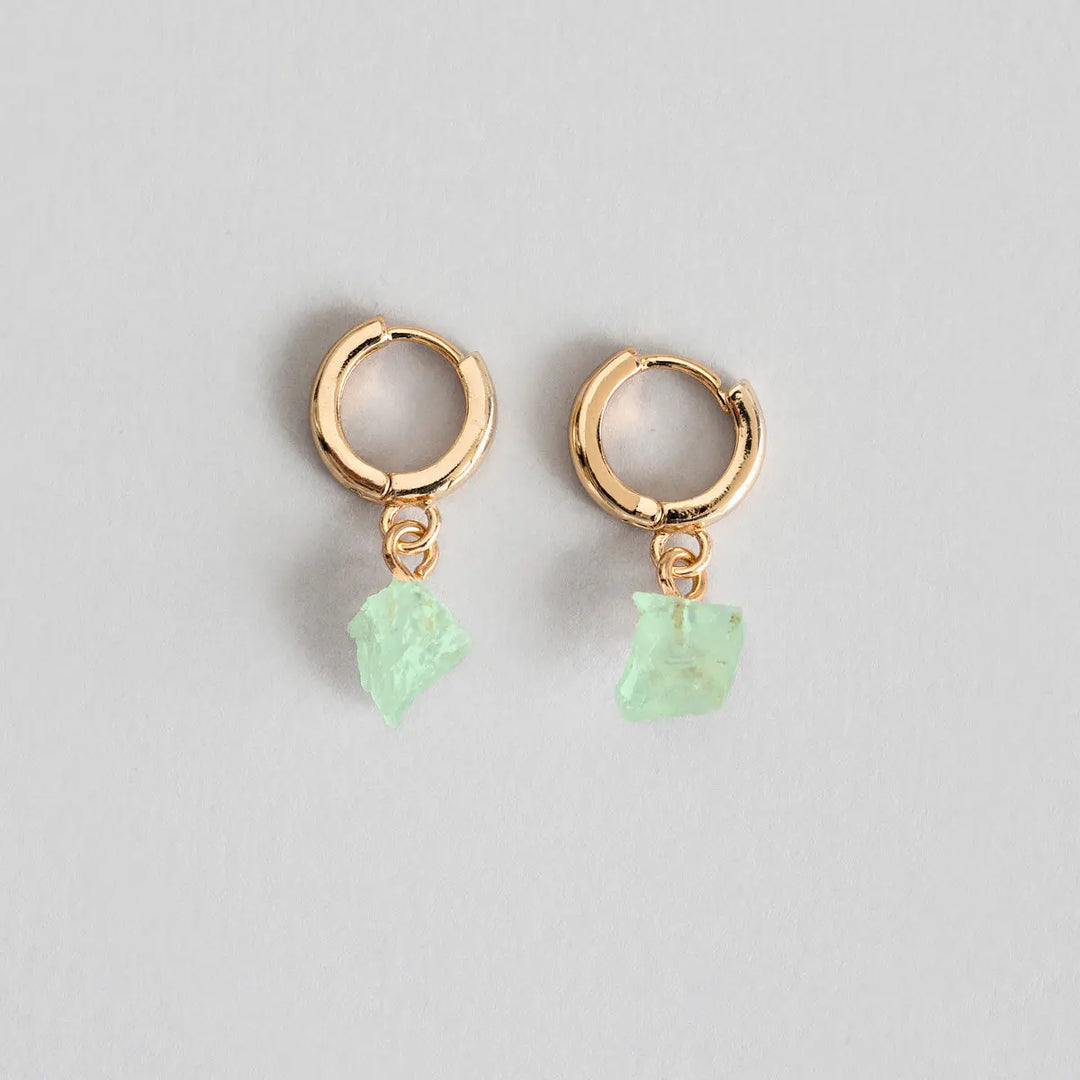 Amazonite Semi-Precious Hoop Earring