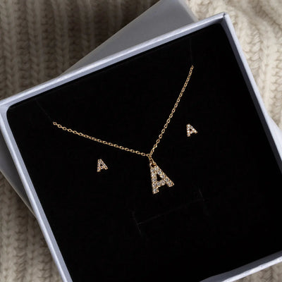 Collana di cristallo personalizzata e set di orecchio
