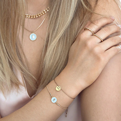 Collana di lettere di smalto personalizzato e bracciale Set