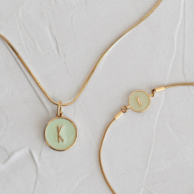 Collana di lettere di smalto personalizzato e bracciale Set