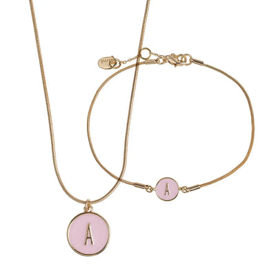 Collana di lettere di smalto personalizzato e bracciale Set