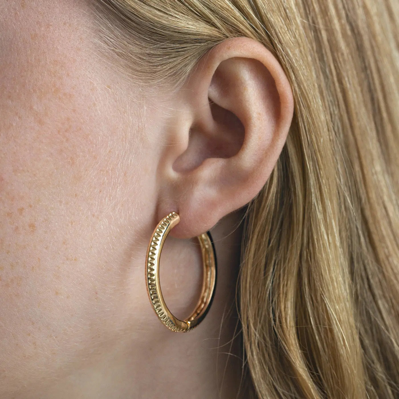 Aztec Hoop Earring - Gold