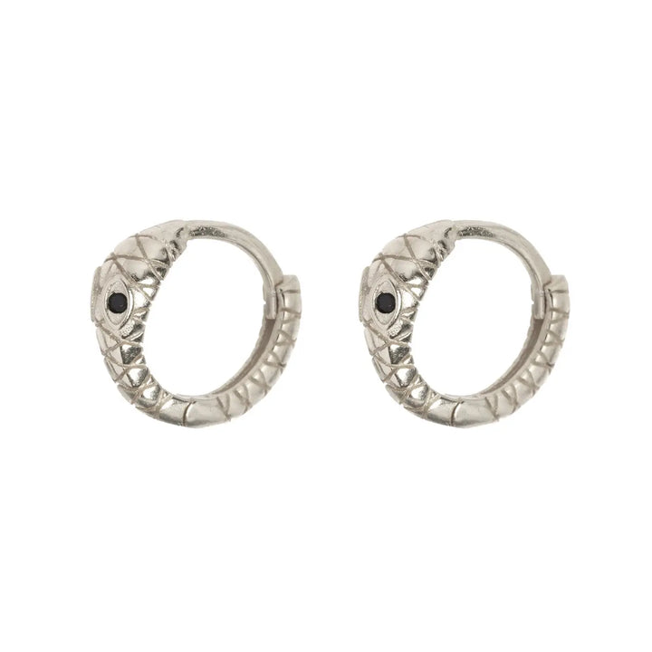 Small Snake Hoop Earring Silver