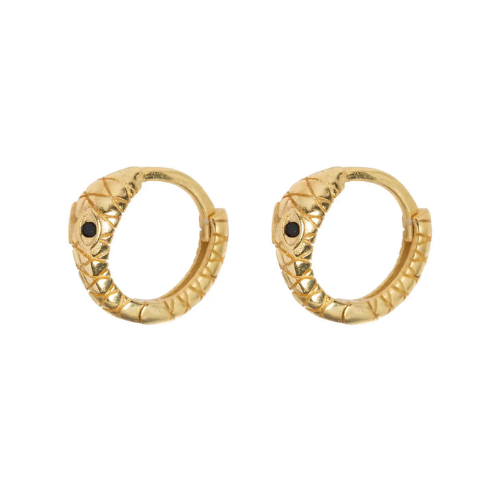 Small Snake Hoop Earring Gold