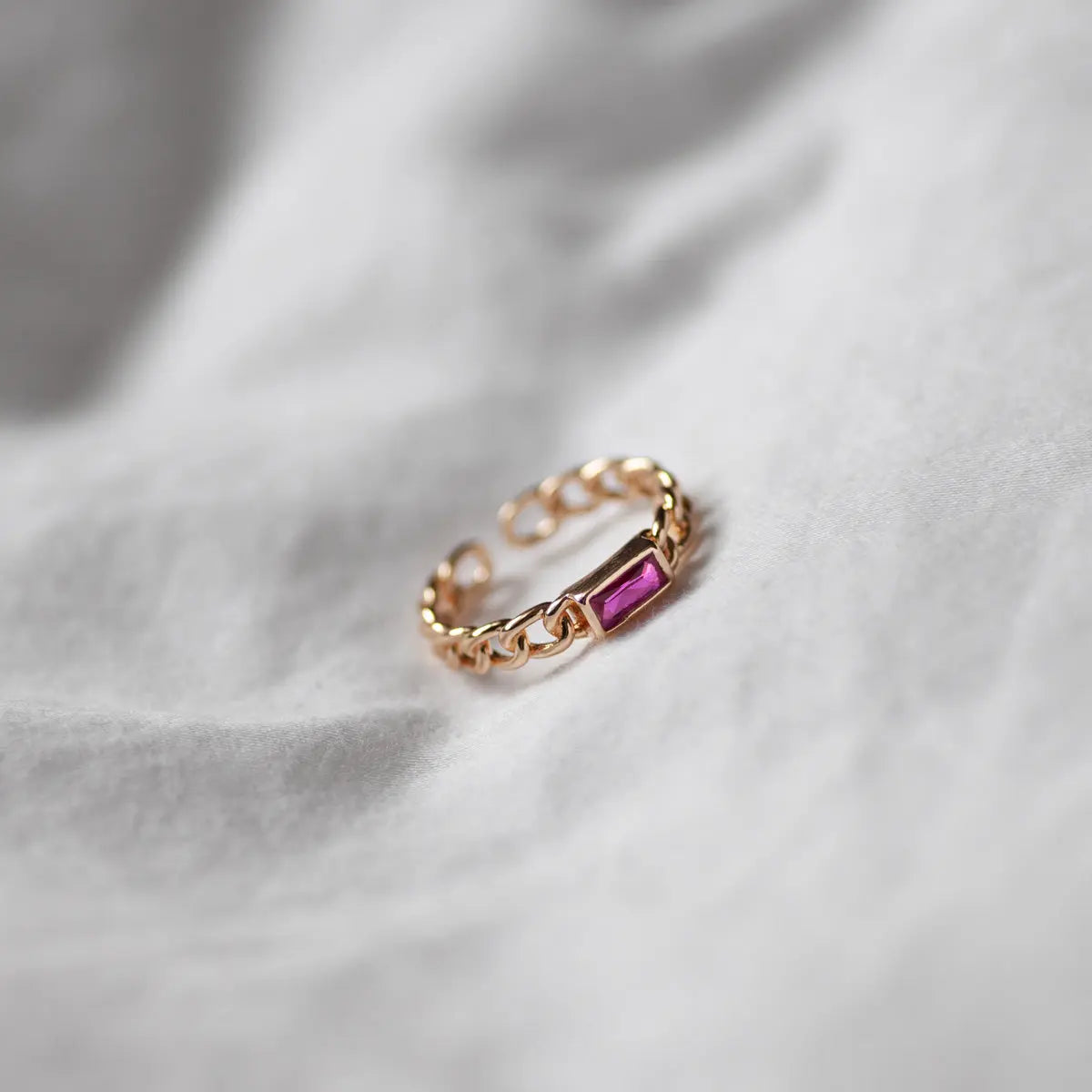 Chunky Chain Crystal Ring