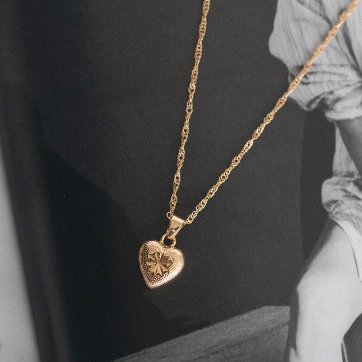 Heart Pendant Gold Twisted Chain | Cute