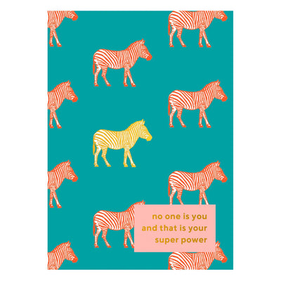 One of a kind Zebra Postcard