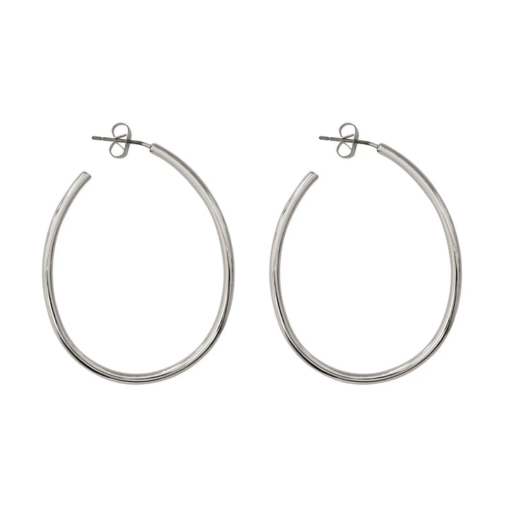 Natalie - Thin Large Hoop Earrings