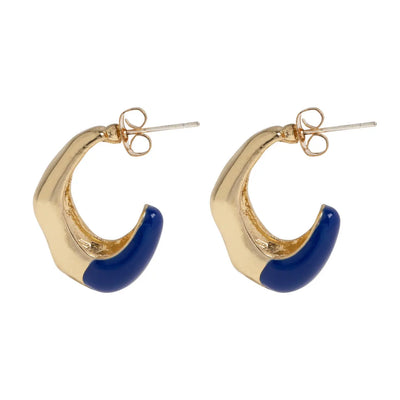 Ayla - Blue Dipped Irregular Hoop Earrings