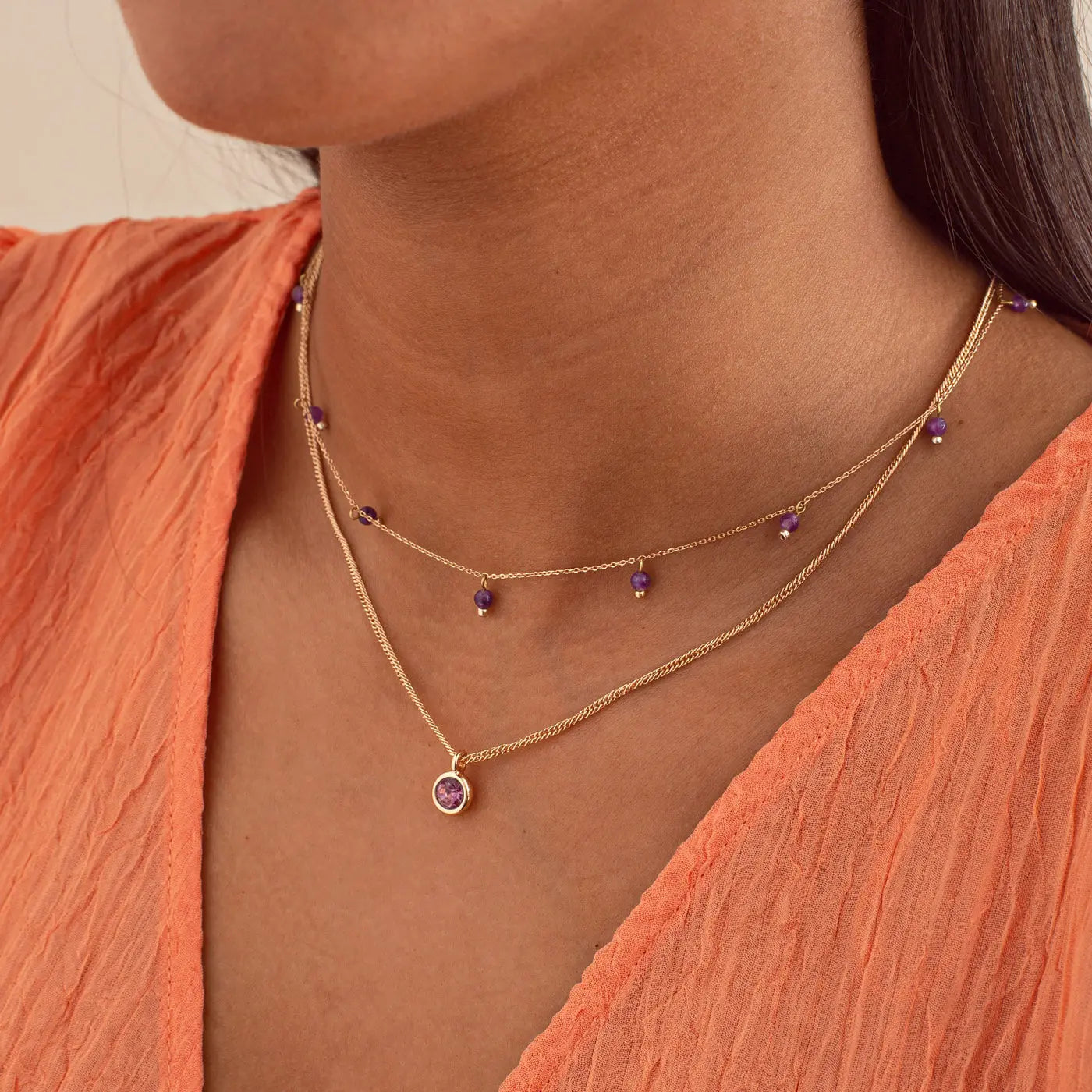 Amelia - Collana con ciondoli in cristallo