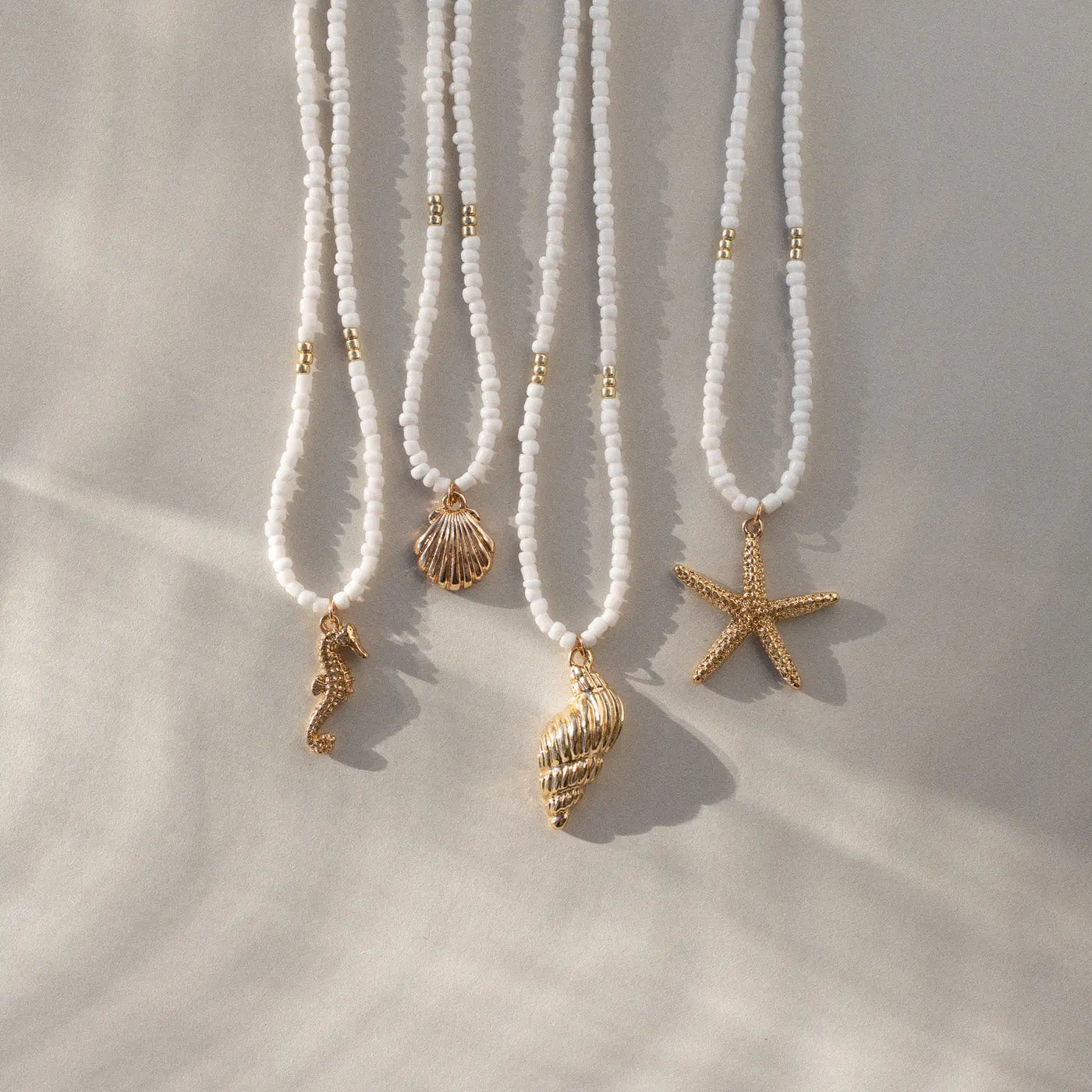 Ellie - Mermaid Shell Bianco Perline collana