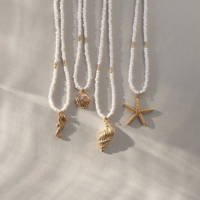 Ellie - Mermaid Shell Bianco Perline collana
