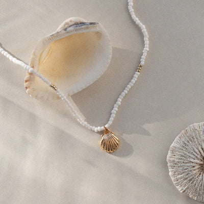 Ellie - Mermaid Shell Bianco Perline collana