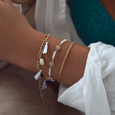 Astrid - Bracciale Smaltato Fiore Margherita