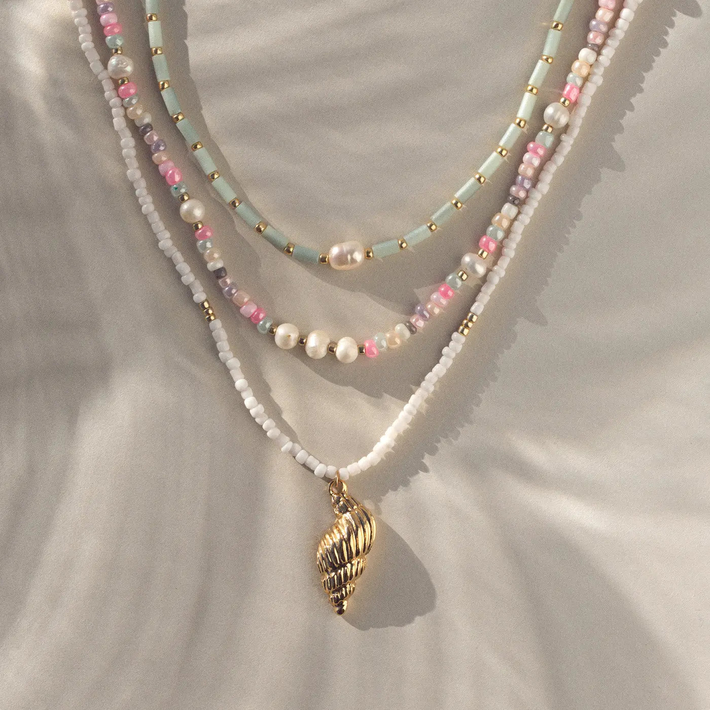 Tess - Collana con perline e perle pastello