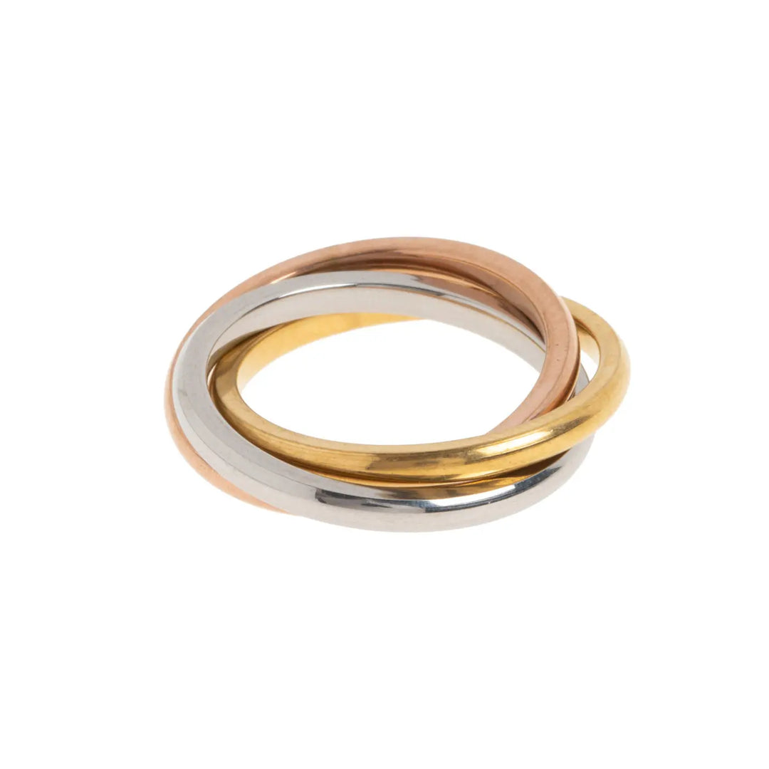 Jules - Anello triplo colore in acciaio inox