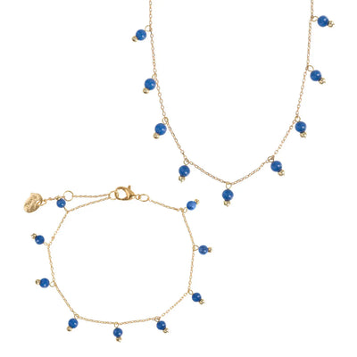 Semi Precious Bead Set Bracelet and Necklace